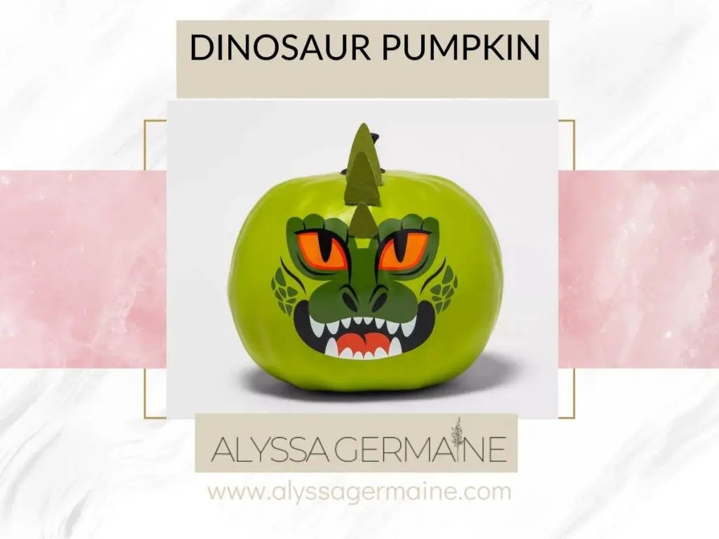 5+ Cute Painted Pumpkin Ideas To Love For The Fall Season 3 green color dino piumpkin decor